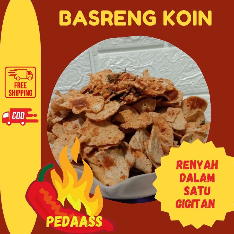 

(COD) BASRENG KOIN DAUN JERUK ISI 1Kg | PEDAS | NIKMAT| GURIH