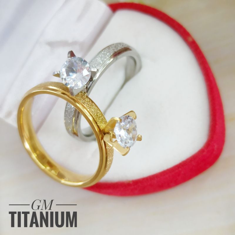 Cincin Titanium Pasir Gold CC637/CC638