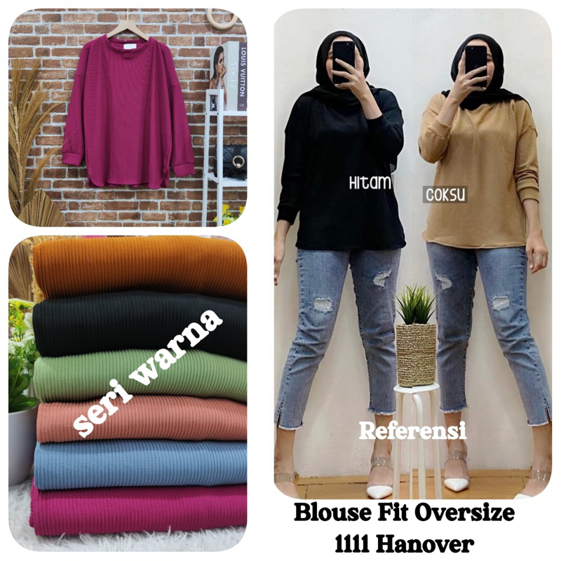 blouse fit oversize hanover merk clarke atasan hanover merk clarke