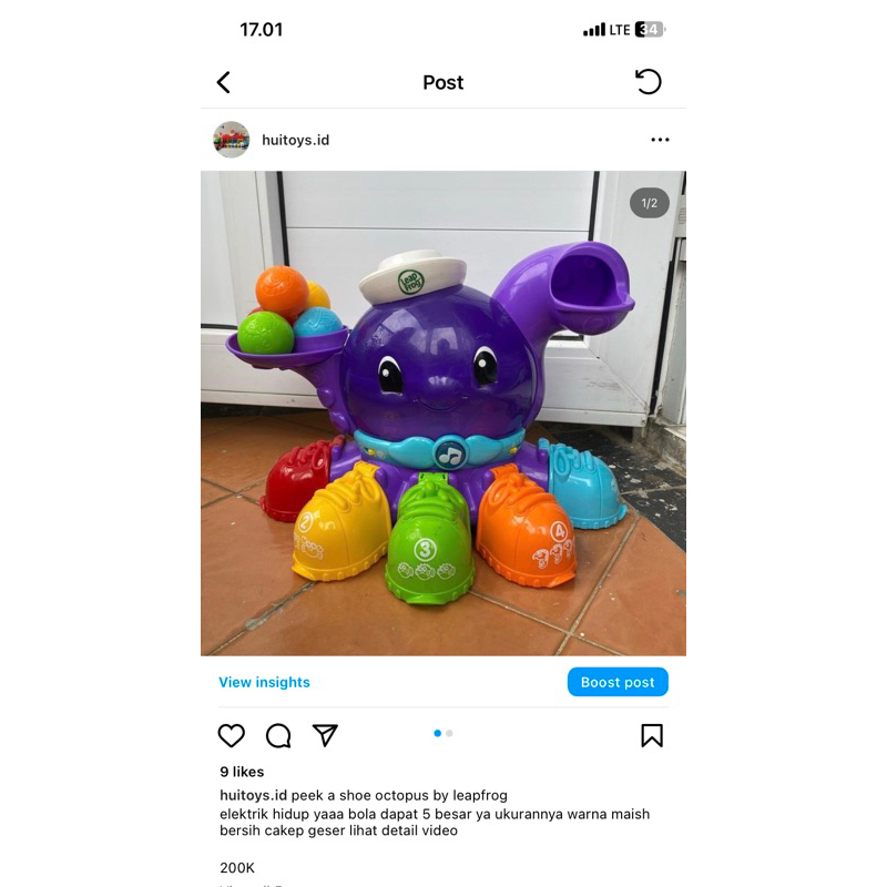 peek a shoe octopus by leapfrog