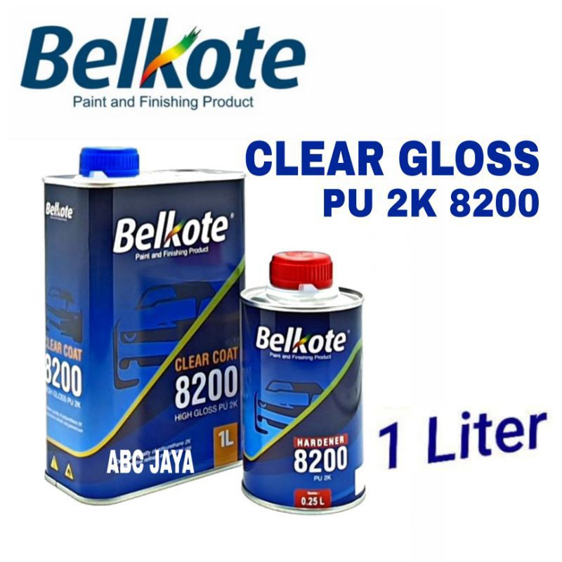 Cat BELKOTE Clear Gloss PU 2K 8200 1 Kg + Hardener Clir Klir Pernis Vernis Anti Gores Mengkilap