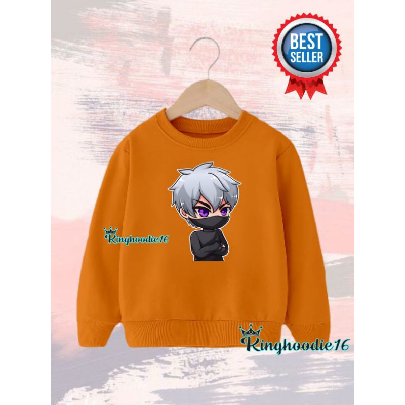 Sweater Anak Crewneck anime killua zoldyck  terbaru laki laki perempuan usia 2-12 tahun