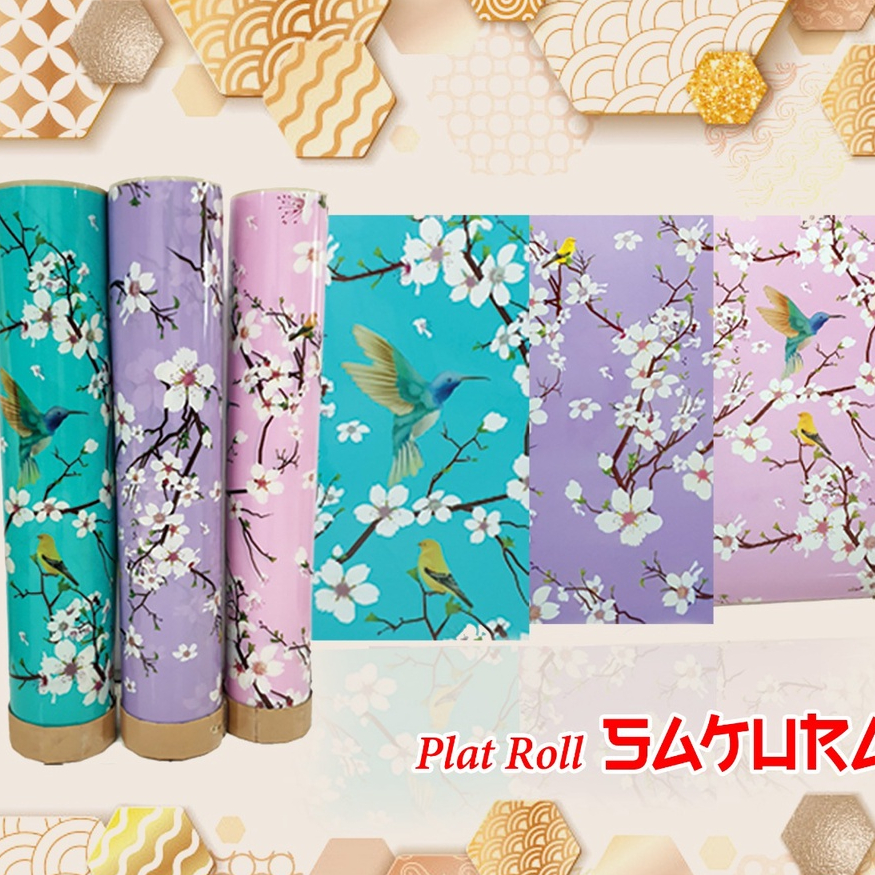 Fiber Pagar Motif Bunga Sakura