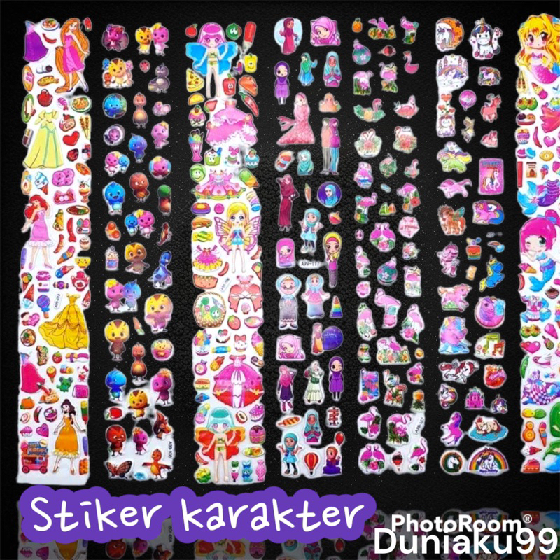 stiker timbul panjang / stiker kaca / stiker tempel lucu / stiker momo / mainan anak murah