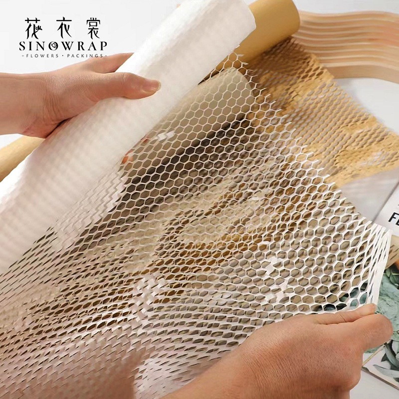 

Honey comb wrapping paper roll / Kertas Bunga Buket Cellophane / Bubble Wrap Honey Comb Warna Warni