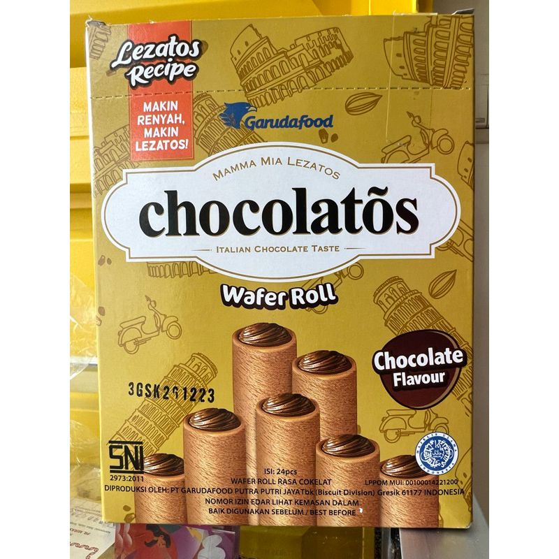 

Snack Chocolatos Wafer Roll Box Rasa Coklat