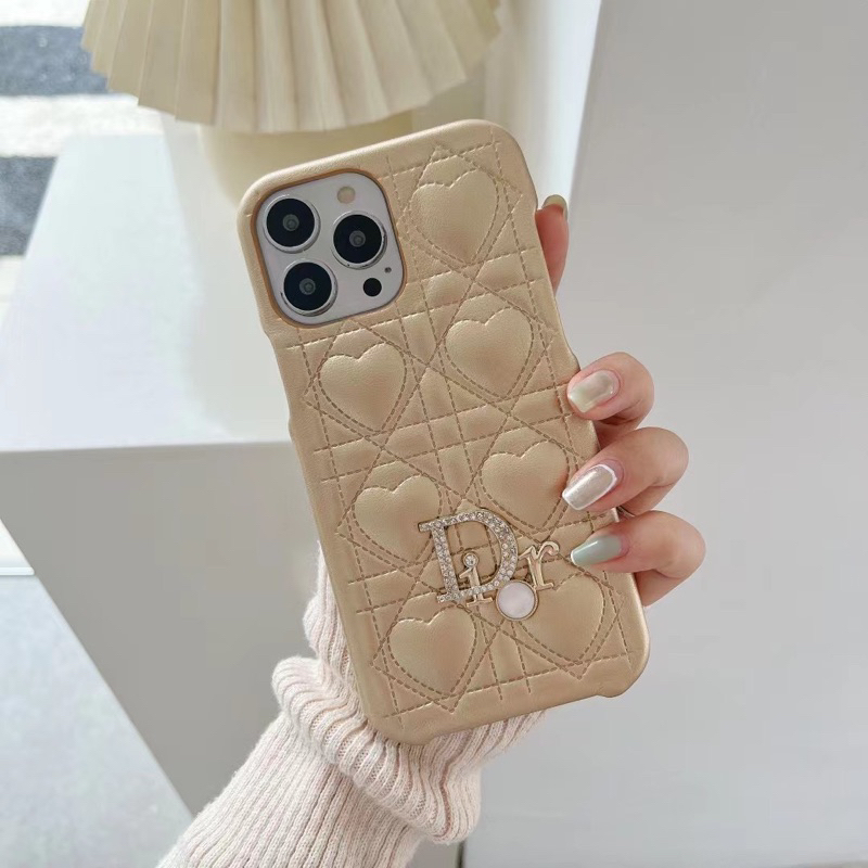 Iphone 14 Pro Max 13 12 11 14Pro 13Pro 12Pro 11Promax 12 Promax Cdior Many Hearts Leather Case