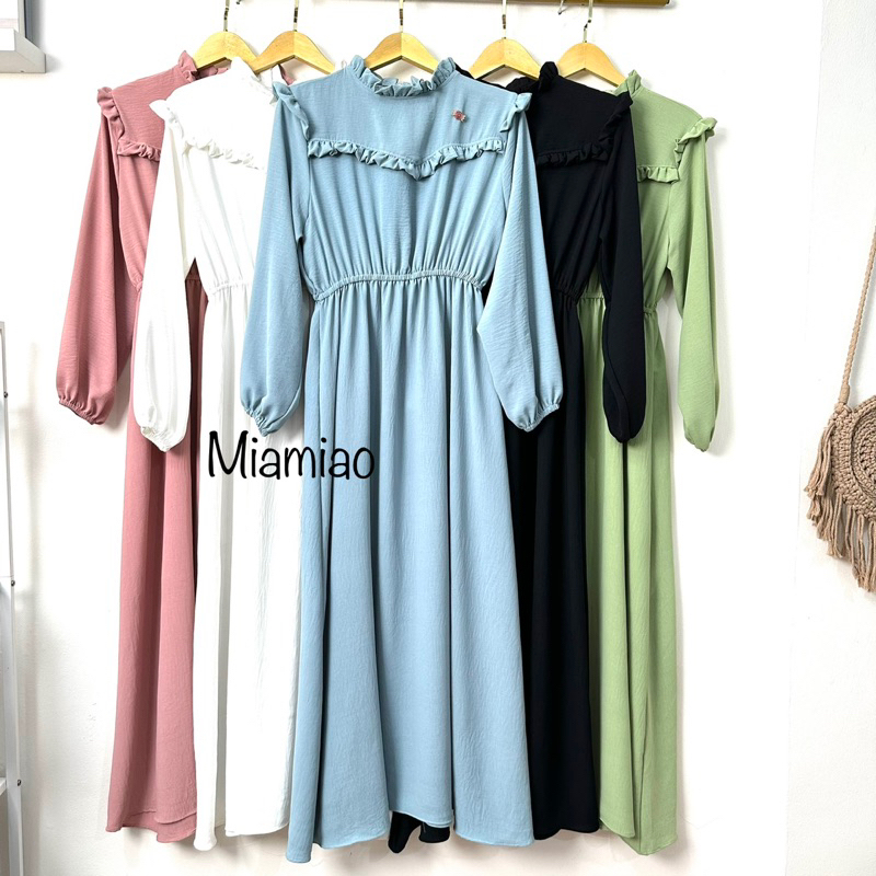 YUBIN Maxi Dress Polos wanita - Gamis wanita