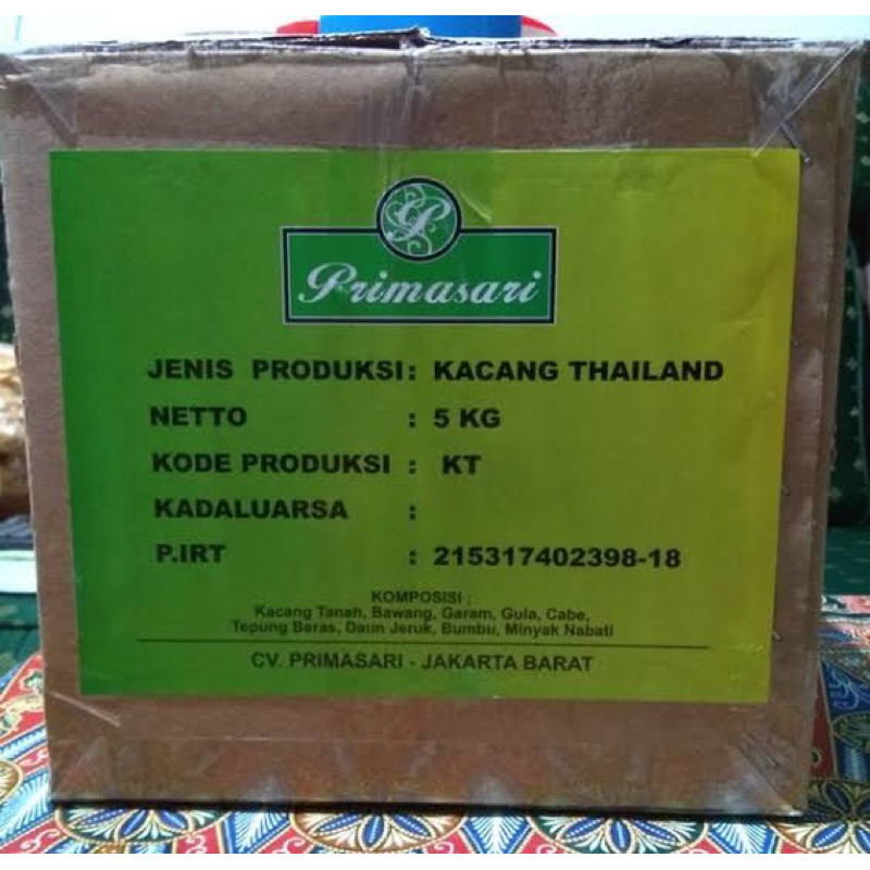 

1 DUS/BAL @5KG KACANG THAILAND PRIMASARI (GROSIR)