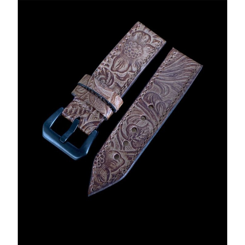 Strap tali jam tangan kulit Sapi Asli handmade Motif coklat