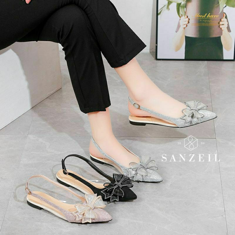 4411 sepatu dewi wanita import slip on shoes sepatu flat datar tali belakang Bisa Cod
