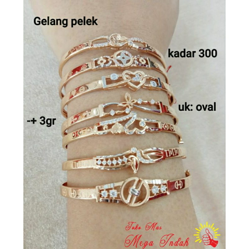 Bangle fashion emas asli kadar 300/6k 3graman