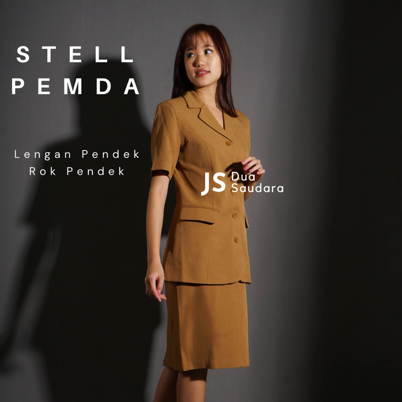 LENGAN PENDEK ROK / PEMDA / KHAKI WANITA / SERAGAM PEMDA / BAJU DINAS / SERAGAM DINAS