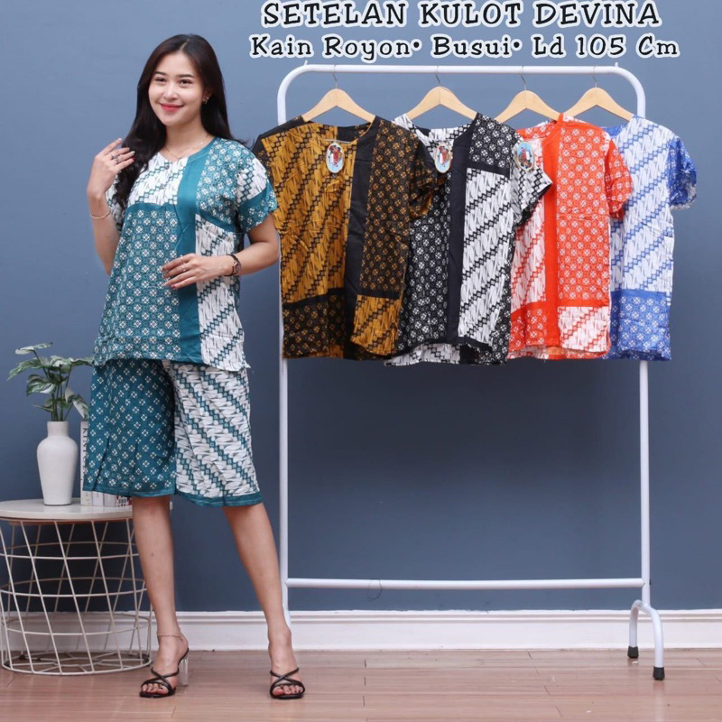 SETELAN CELANA PENDEK RAYON KEKINIAN ONE SET DASTER PENDEK