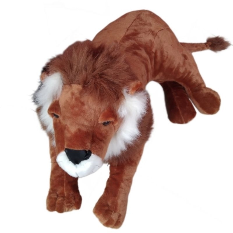 BONEKA KUCING SINGA MACAN HARIMAU LEOPAD00 BESAR JUMBO 1 METER COKLAT