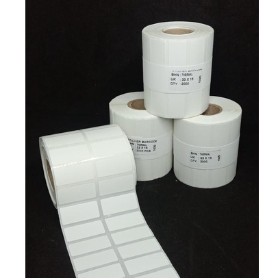 LABEL THERMAL 33x15 MM 2LINE STICKER LABEL BARCODE THERMAL STIKER MINUMAN ROTI LABEL HARGA