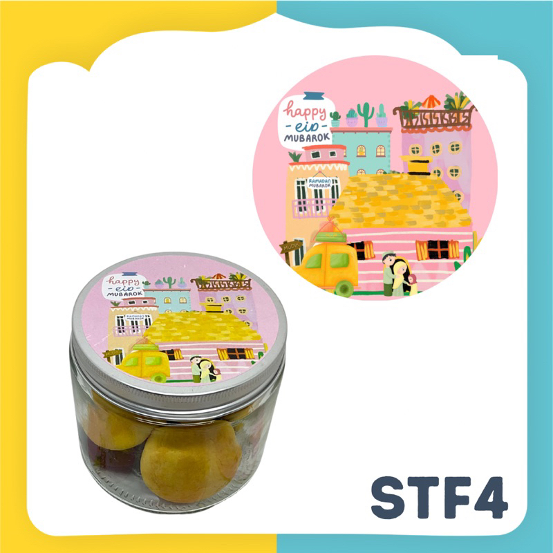 (1Pak =20) STF ~ Stiker Bulat Label Toples idul fitri, Stiker Toples Lebaran, Stiker Eid Mubarak, Sticker Eid, Stiker Segel Toples Kue