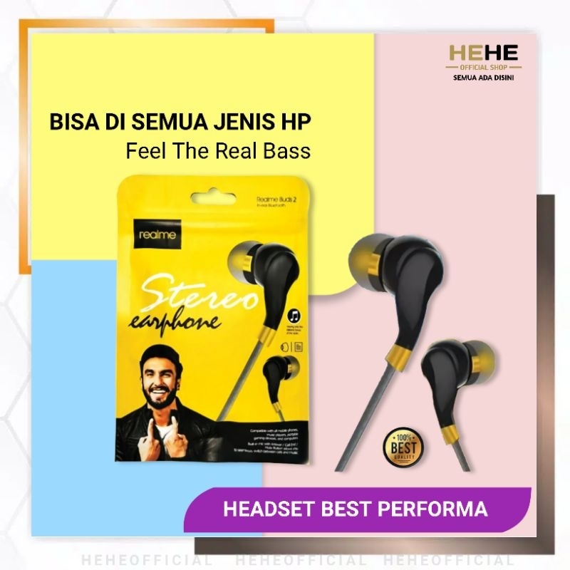 Earphone Stereo Ultra Bass Headset Extra Bass Jack 3.5MM Bisa Buat Nelpon / Telpon Bisa Untuk Semua 