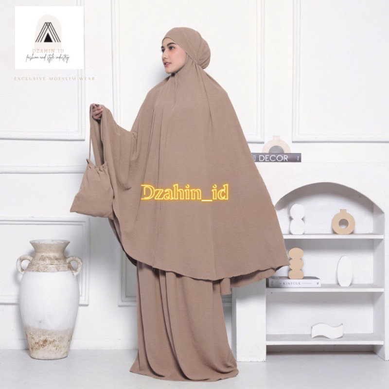 Mukena Dewasa Lesti Crinkle AirFlow 3in1 Super Jumbo Polos || Mukena Terbaru Lesty Cringkel || Mukena Lesty Kejora Dewasa Kekinian ||