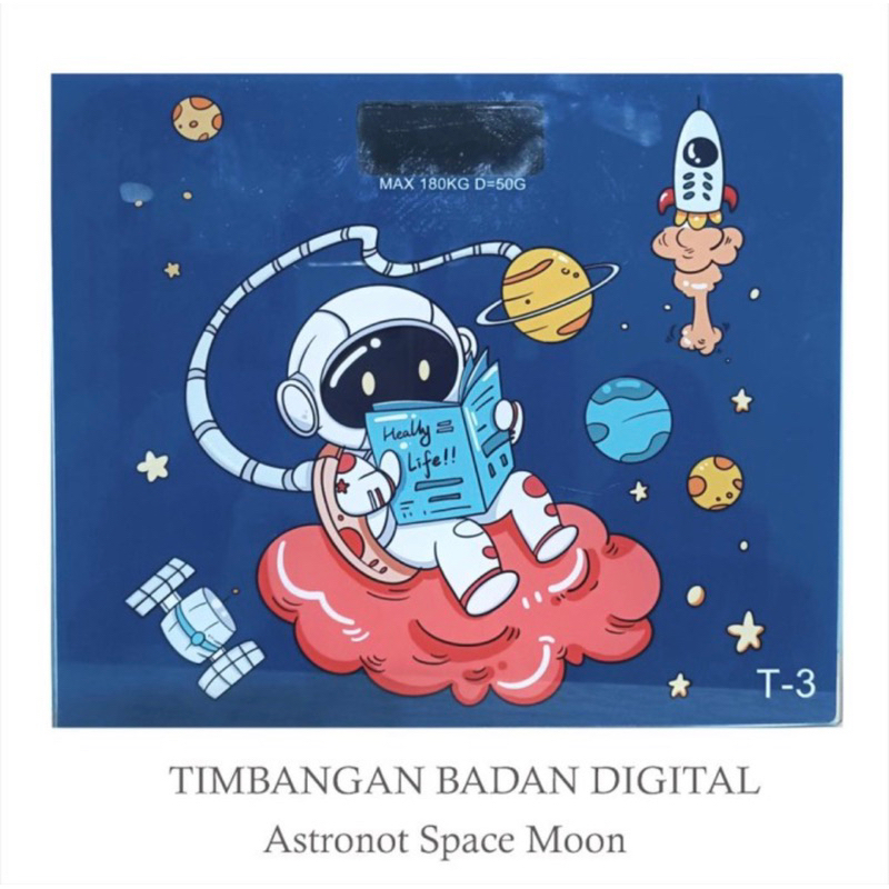 Timbangan Badan Digital Karakter Astronot Space Moon Max 180kg - Timbangan Badan Digital Astronot - Timbangan