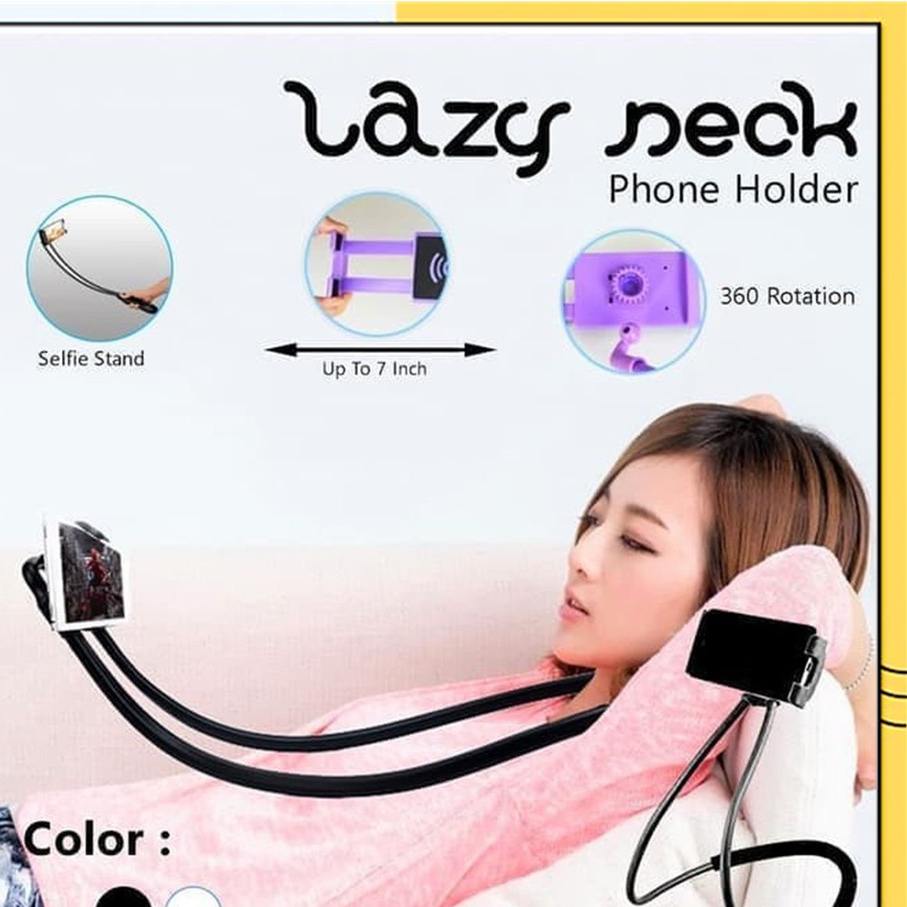 MSM Holder Leher HP Flexible Lazypod Leher Lazy Hanging Neck Cell Phone Stand Mount Necklace