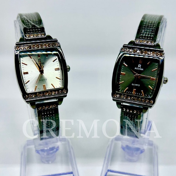 CREMONA - Jam Tangan Fashion Wanita Permata Analog Import dengan Desain Mewah dan Elegan, Perempuan Cewek Tampil Glamour