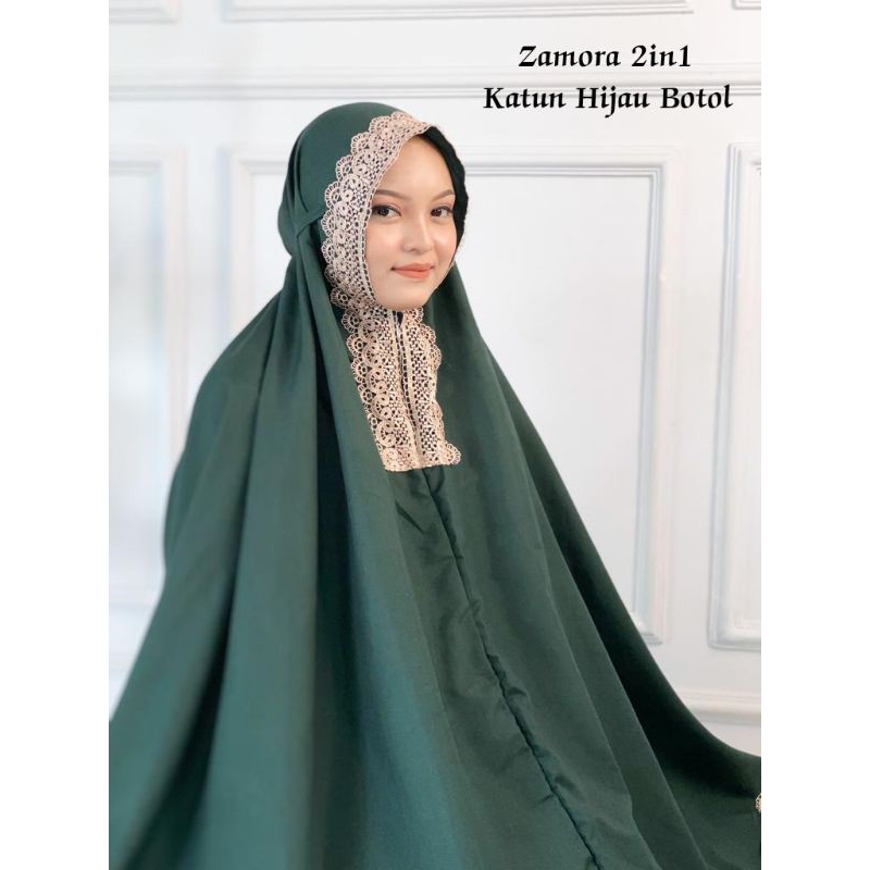 Mukena Zamora  2 In 1 Katun Traveling Dewasa Jumbo