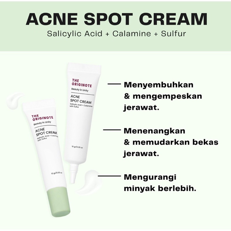 The Originote BPOM Acne Spot Cream / Totol Jerawat 10gr