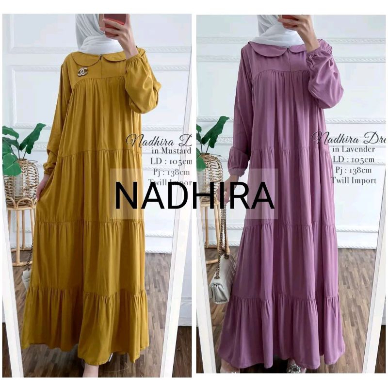NADHIRA DRESS GAMIS POLOS UNGU ORANGE DIANNISSA KUALITAS TERBAIK