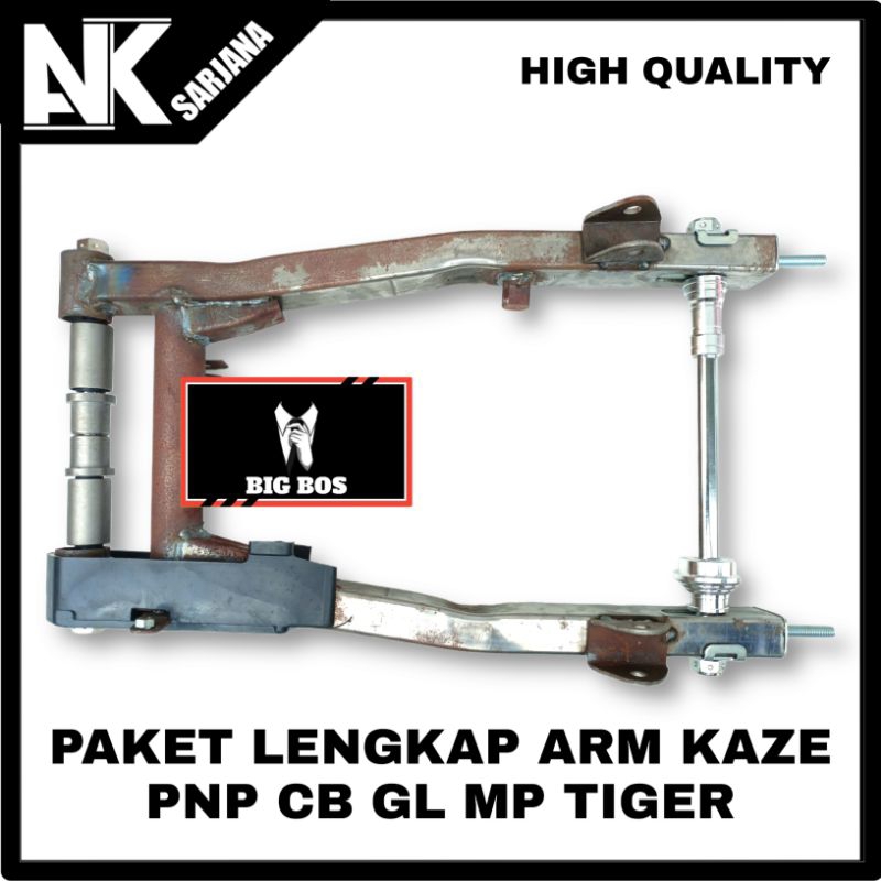 PAKET LENGKAP SWING ARM KAZE MENTAH SET AS TENGAH AS ROTARI BELAKANG DAN BOSH TROMOL GL MP TIGER BOS