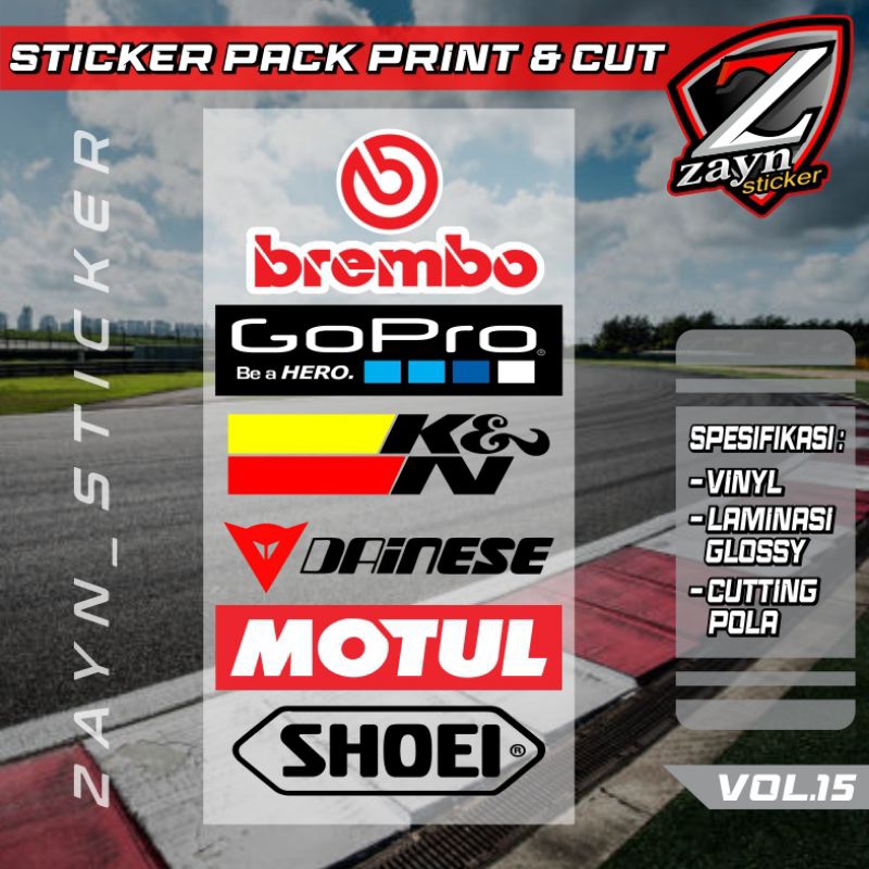 STICKER STIKER PACK RACING SPONSOR KEREN + POTONG VOL15