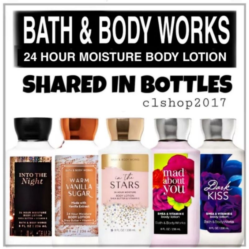 BBW BODY LOTION SHARE IN BOTTLE 3 ML &amp; 30 ML PART 2/4 ROSE HELLO BEAUTIFUL DARK KISS WINTER CANDY APPLE WINTERBERRY WONDER WAIKIKI BEACH COCONUT RASPBERRY SUGAR JAM DONUT ROSE WATER &amp; IVY TWISTED PEPPERMINT CACTUS BLOSSOM CHAMPAGNE TOAST VANILLA BEAN NOEL