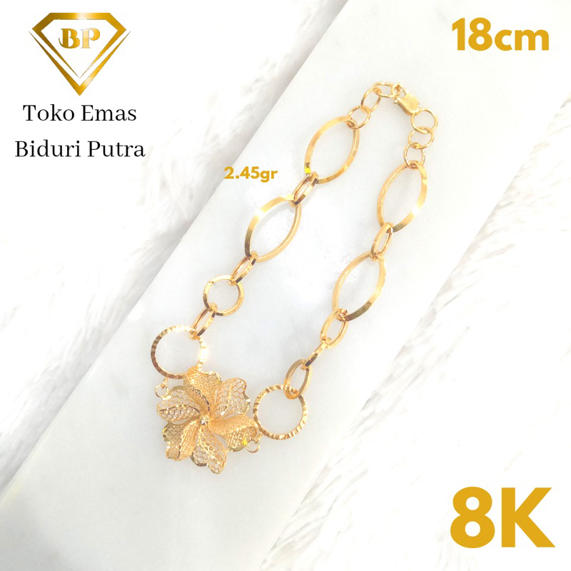Gelang Emas Rantai Hollo Kadar 8K/375 Toko emas Biduri Putra