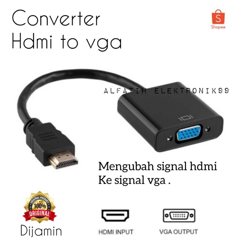 CONVERTER HDMI MALE TO VGA FEMALE CONVERTER ADAPTER