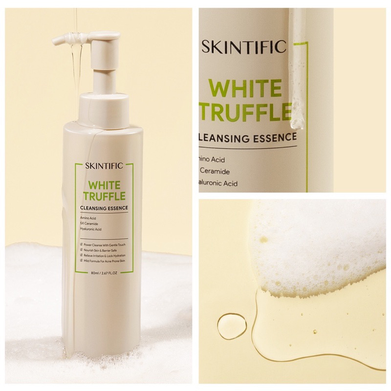 SKINTIFIC White Truffle Cleansing Essence Cleanser Facial Wash Serum Nourish and Protect Skin Barrier 80ml
