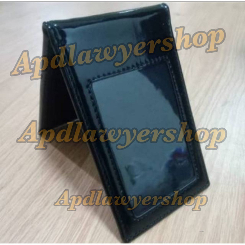 

Name Tag Id Card Dompet Saku Tempat Wadah Kartu Saku kulit Hitam Glossy Mengkilap 2 Slot PREMIUM