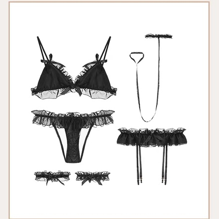 Women's Set Ruffle Lace Bunnie Costume Lingerie 8600