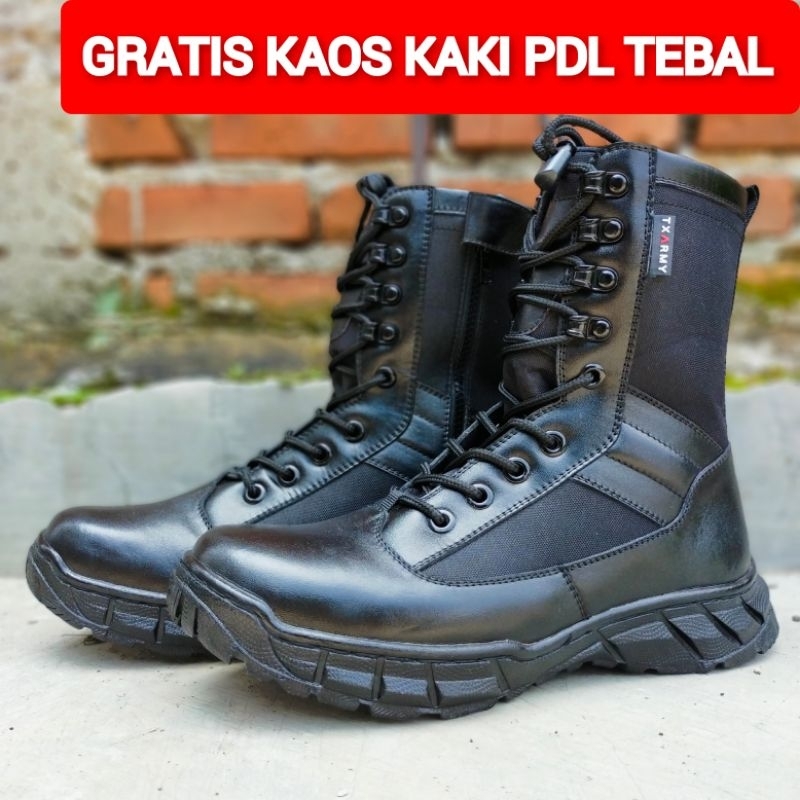 SEPATU PDL MODEL JATAH POLRI WEBA BAHAN KULIT SAPI ASLI MERK TXARMY SEPATU PDL DINAS LAPANGAN TNI POLRI SECURITY SATPAM