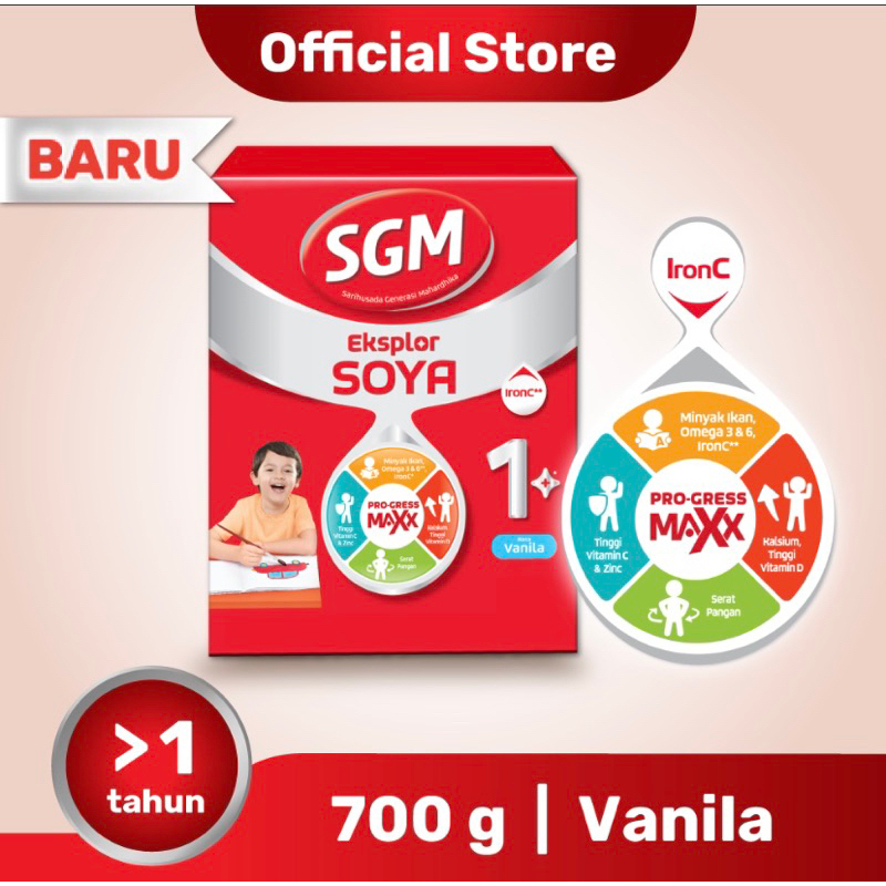 Susu SGM Eksplor Soya 1-5 Tahun Rasa Vanilla 700gr