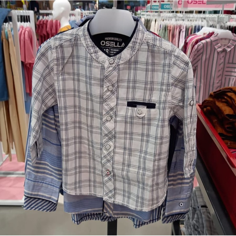 Kemeja koko lengan panjang anak laki-laki brand Osella kids (12-36bulan)