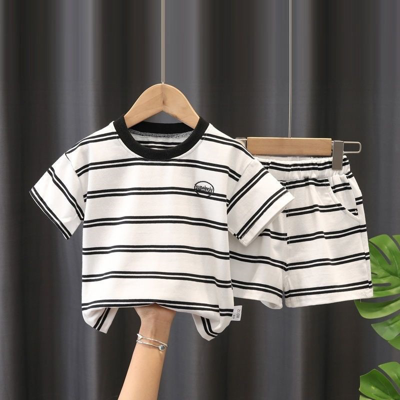 (Z0066) 1-5th | ZUNO KIDS | Trevor Striped Set | Baju pakaian anak cowok laki-laki toddler balita ko