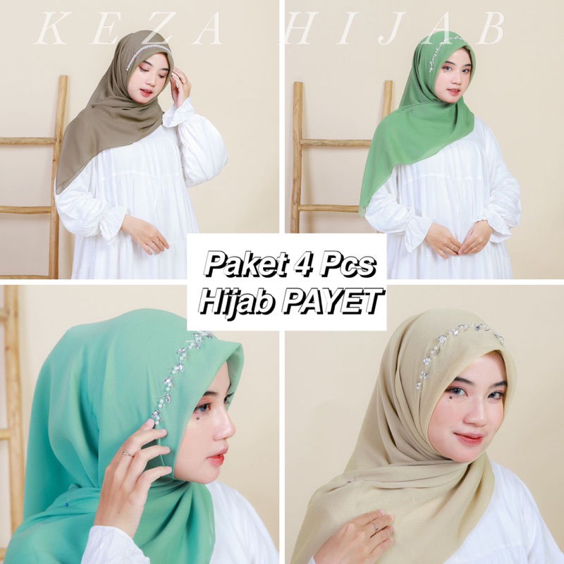 PAKET 4 PCS!!! SEGIEMPAT PAYET - HIJAB PAYET