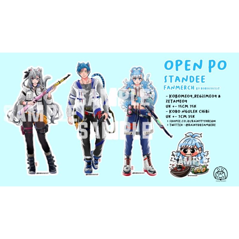 [OPEN PO] KEYCHAIN & STANDEE Kobo Kanaeru, Regis Altare, Vestia Zeta HOLOLIVE ID HOLOSTAR FANMERCH