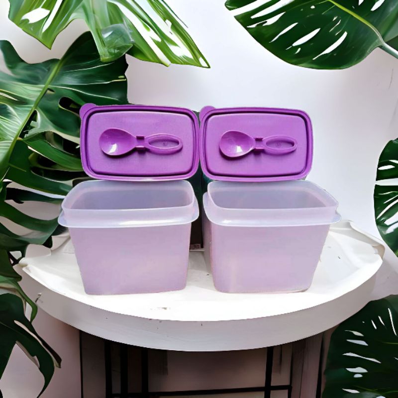 Wadah Toples Tempat Bumbu Garam Gula Teh Kopi Shelf Saver Set Ungu Tupperware Tuppy Murah