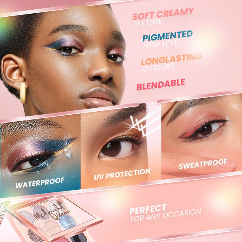 Hanasui Eyeshadow Palette ( Varian  Sunset Date / Pink Angel / Midnight Queen )