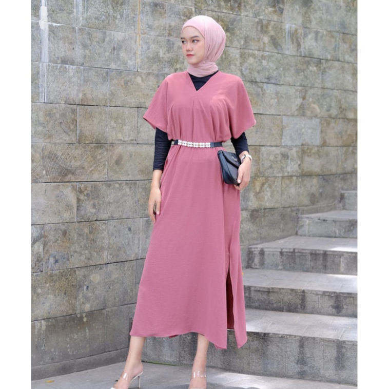 Nagita Long Outer Square Cringkle Airflow Kerah V Belah Samping Jumbo - Dress Kaftan Cringkle  | ONG SQUARE eitaro CRINKLE AIRFLOW | LONG SQUARE DRESS CRINGKEL AIR FLOW NAGITA LONG SQUARE | ATASAN NAGITA TUNIK