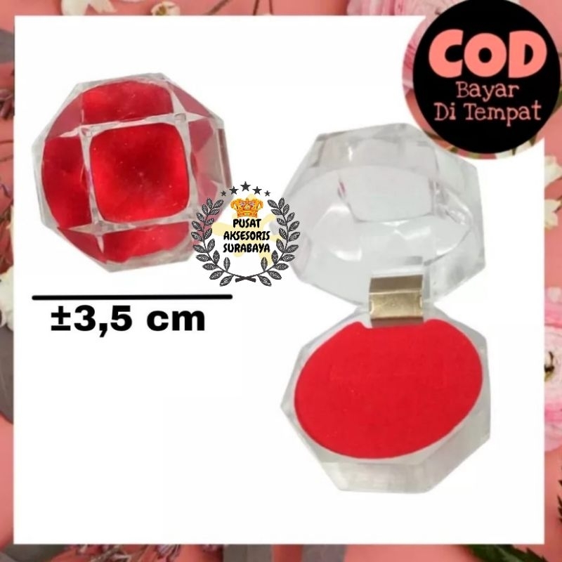 BOX CINCIN PASANGAN ROMANTIS UKIRAN LOVE MAWAR MERAH