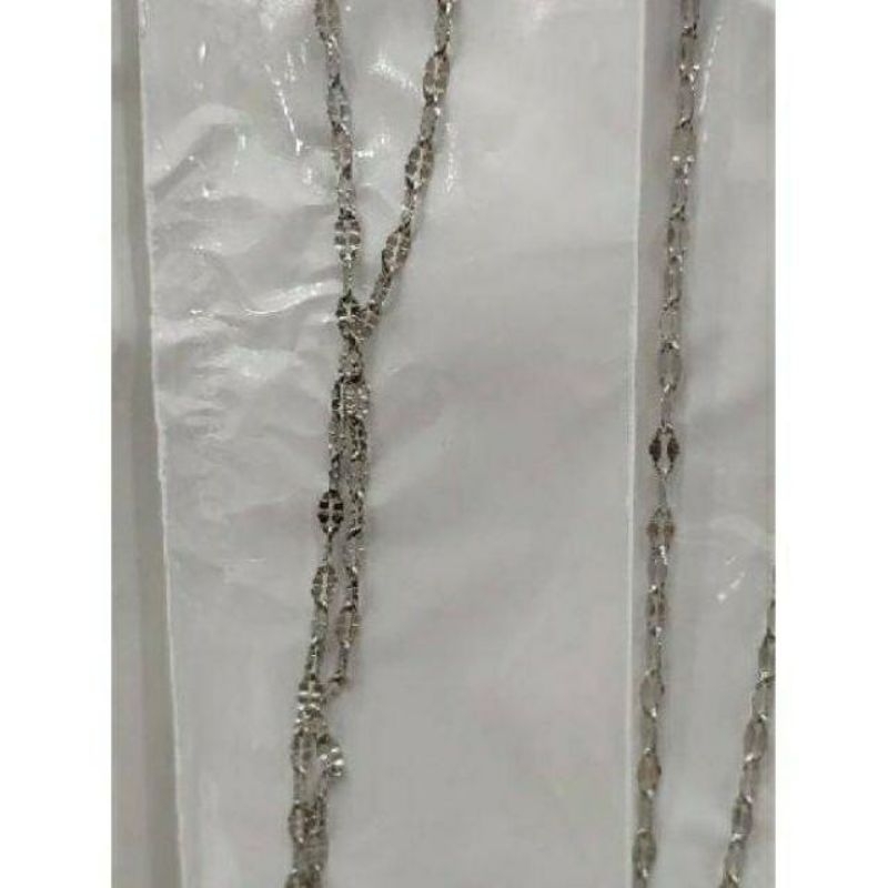 KALUNG TITANIUM SILVER MODEL PECAH KOPI FASHION PRIA WANITA ANTI KARAT