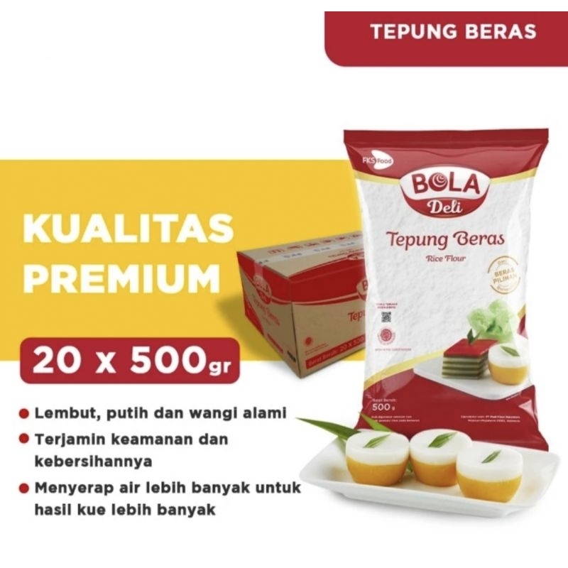 

Bola Deli Tepung Beras Higienis Putih Alami 1 Karton 20x500gr