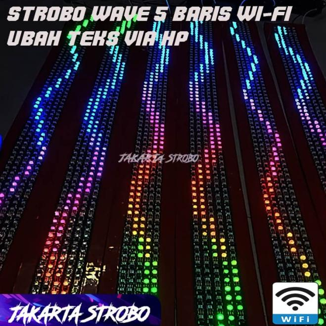 LED Strobo Bus/Puso Uk 200cm x 4-5 Baris (12-24V) animasi + Text